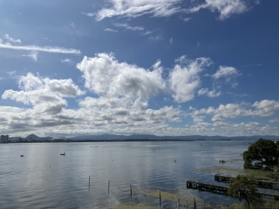 土曜朝の琵琶湖南湖は晴天微風のベタナギになりました!!（9月3日9時頃）