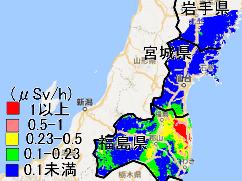 被災３県中で特異的に汚染が酷い福島
