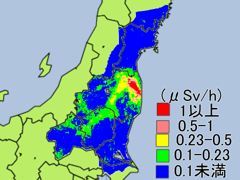 特定的に放射能汚染が続く福島